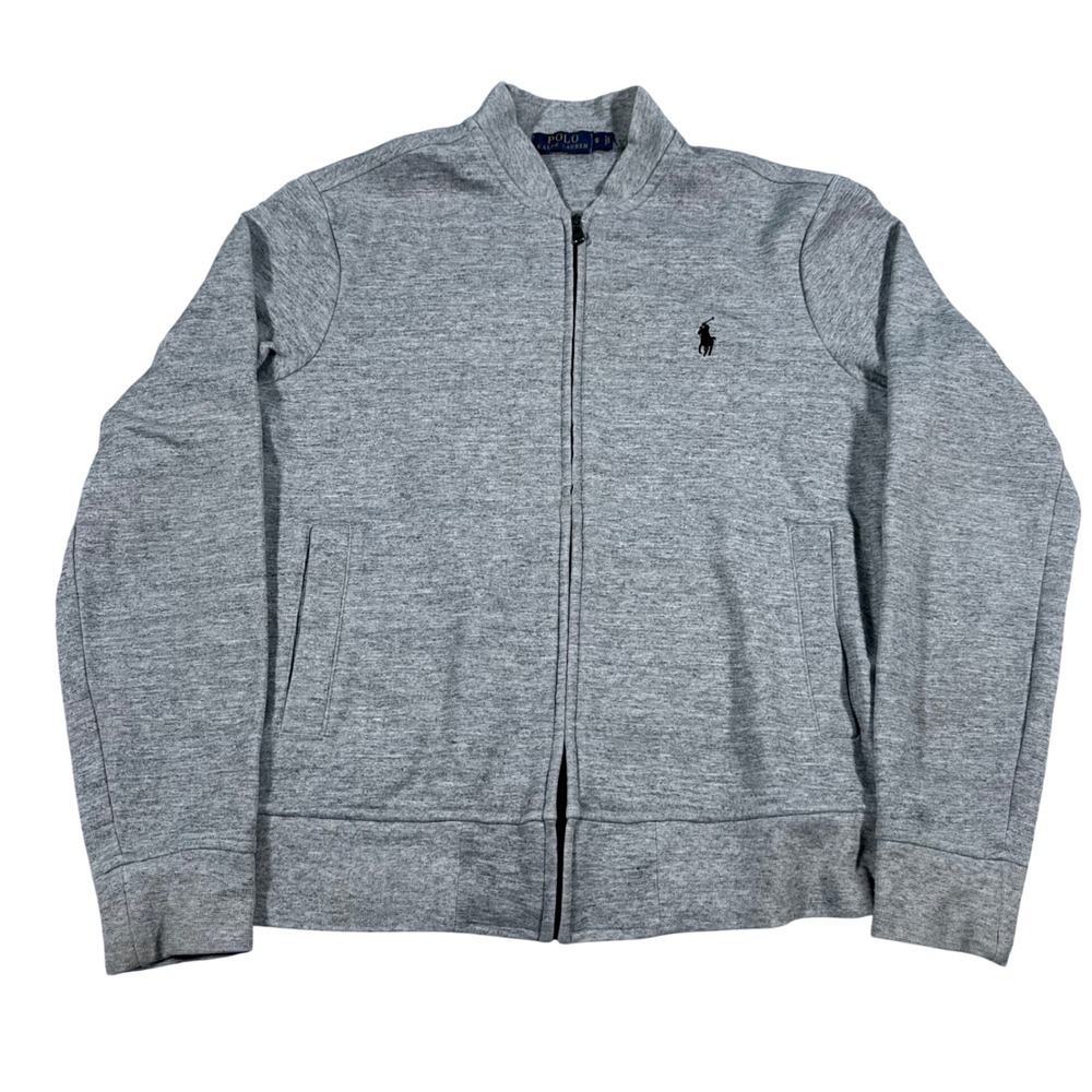 Polo Ralph Lauren Full Zip Sweatshirt Mens Small Grey Bomber Jacket Pony Logo
